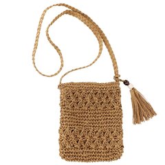 Naisten Straw Crossbody Laukku Käsintehty Woven Beach Bohemian Olkalaukku, khaki hinta ja tiedot | Naisten laukut | hobbyhall.fi