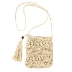 Naisten Straw Crossbody Laukku Käsintehty Woven Beach Bohemian Olkalaukku, beige hinta ja tiedot | Naisten laukut | hobbyhall.fi