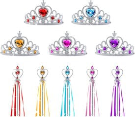 Prinsessaasusteet, ELSA Prinsessakorut, Tyttöjen pukeutumistarvikkeet, Pukeutumistarvikkeet Elsa Tiara Crown Wandilla hinta ja tiedot | Miesten korut | hobbyhall.fi