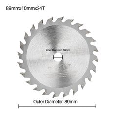 24T kovametallikärkinen sahanterä 89 mm pyörösahanterä puuterän katkaisulevylle TCT-levykulma hinta ja tiedot | Älylaitteiden lisätarvikkeet | hobbyhall.fi