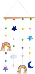 Makrame Rainbow seinäteline lastenhuoneeseen, Rainbow-riippuva valokuvanäyttö pom pom -pallolla hinta ja tiedot | Taulut | hobbyhall.fi