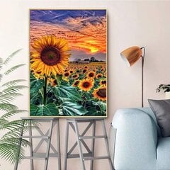 Sunflower 5D timanttimaalaussarja aikuisille, tee-se-itse timanttimaalaukseen henkilökohtainen täysi tekojalokivi hinta ja tiedot | Taulut | hobbyhall.fi