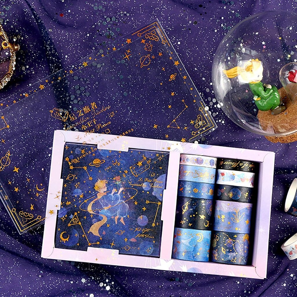 Tee itse Pikku Prinssi 10 rullaa folio kultaa koristeellinen purppura Universe Stars Washi peittoteipit St hinta ja tiedot | Taulut | hobbyhall.fi