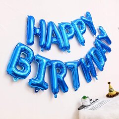 Lovoir Blue Happy Birthday Ilmapallot Banneri 16 tuumaa Mylar Folio Kirjaimet Syntymäpäiväkyltti Banneripallo hinta ja tiedot | Taulut | hobbyhall.fi