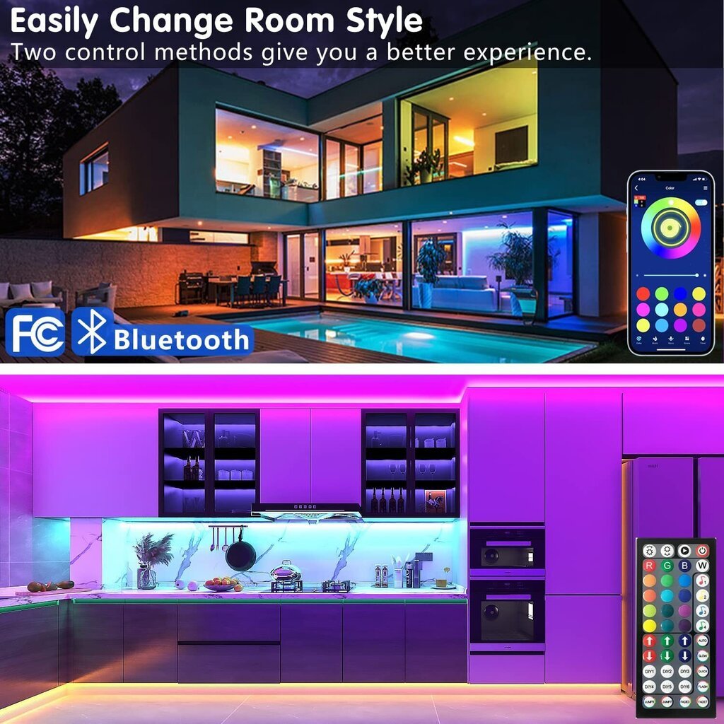 20m LED-valot Bluetooth RGB-valot LED-nauhavalot hinta ja tiedot | LED-valonauhat | hobbyhall.fi