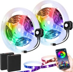 Monivärinen LED-nauha 2x3m, jossa on PIR-liiketunnistin ja RGB-sovellus hinta ja tiedot | LED-valonauhat | hobbyhall.fi