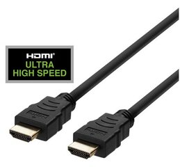 HDMI-kaapeli DELTACO ULTRA High Speed, 48Gbps, 2m, musta / HU-20 hinta ja tiedot | Deltaco Kodinkoneet ja kodinelektroniikka | hobbyhall.fi