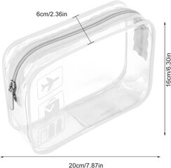 Kirkas hygieniatuotepussi matkustamiseen – Hyväksytty neliömetrin kokoinen käsimatkatavaroiden nesteille lentokentällä Läpinäkyvä hygienialaukku (valkoinen) hinta ja tiedot | Matkalaukut ja matkakassit | hobbyhall.fi