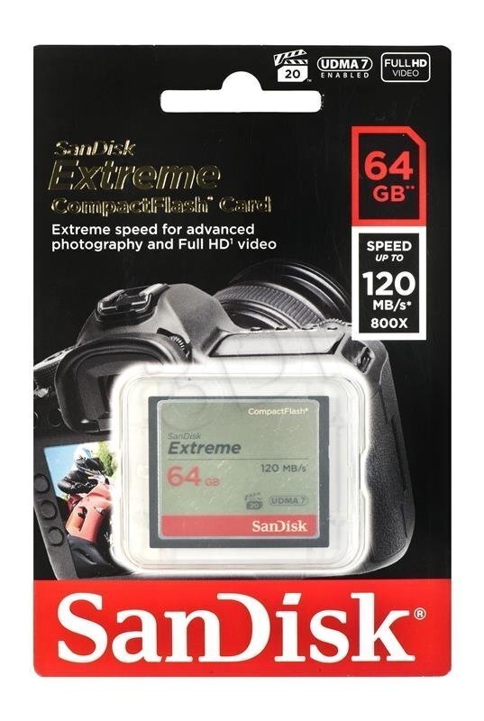 SANDISK Extreme CF 120MB/s 64 GB muistitikku hinta ja tiedot | Kameran muistikortit | hobbyhall.fi