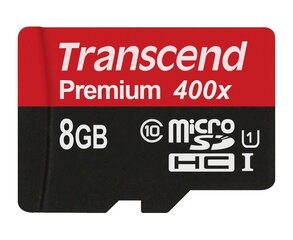 MEMORY MICRO SDHC 8GB W/ADAPT/UHS-I C10 TS8GUSDU1 TRANSCEND hinta ja tiedot | Transcend Puhelimet, älylaitteet ja kamerat | hobbyhall.fi
