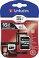 "verbatim micro secure digital card premium, 16 gb, micro sdhc, 44082, uhs-i u1 (luokka 10), sovittimella". hinta ja tiedot | Kameran muistikortit | hobbyhall.fi