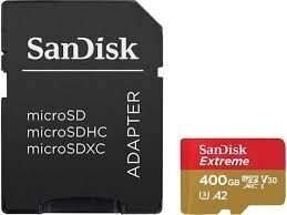 SANDISK Extreme microSDXC 400GB + SD Adp hinta ja tiedot | Kameran muistikortit | hobbyhall.fi