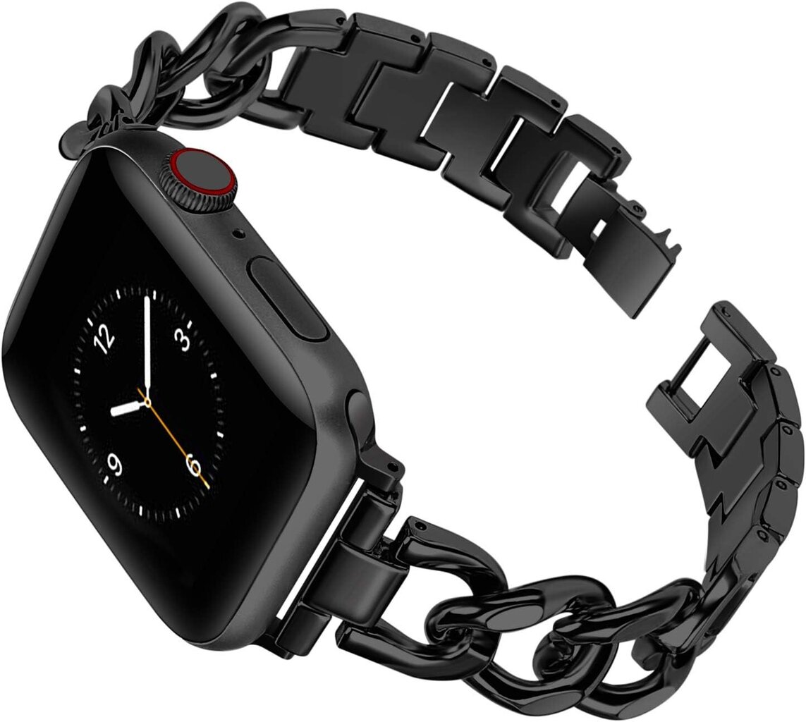 Ruostumattomasta teräksestä valmistettu ranneke Apple Watchin rannekkeelle 42mm 44mm hinta ja tiedot | Älykellojen ja aktiivisuusrannekkeiden lisätarvikkeet | hobbyhall.fi