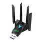 1300Mbps USB 3.0 WiFi USB-sovitin Dual Band 2.4G/5Ghz Wi-Fi Dongle 4 Antenni Langaton vastaanotin PC/Laptop Ajuri Ilmainen hinta ja tiedot | Reitittimet ja modeemit | hobbyhall.fi