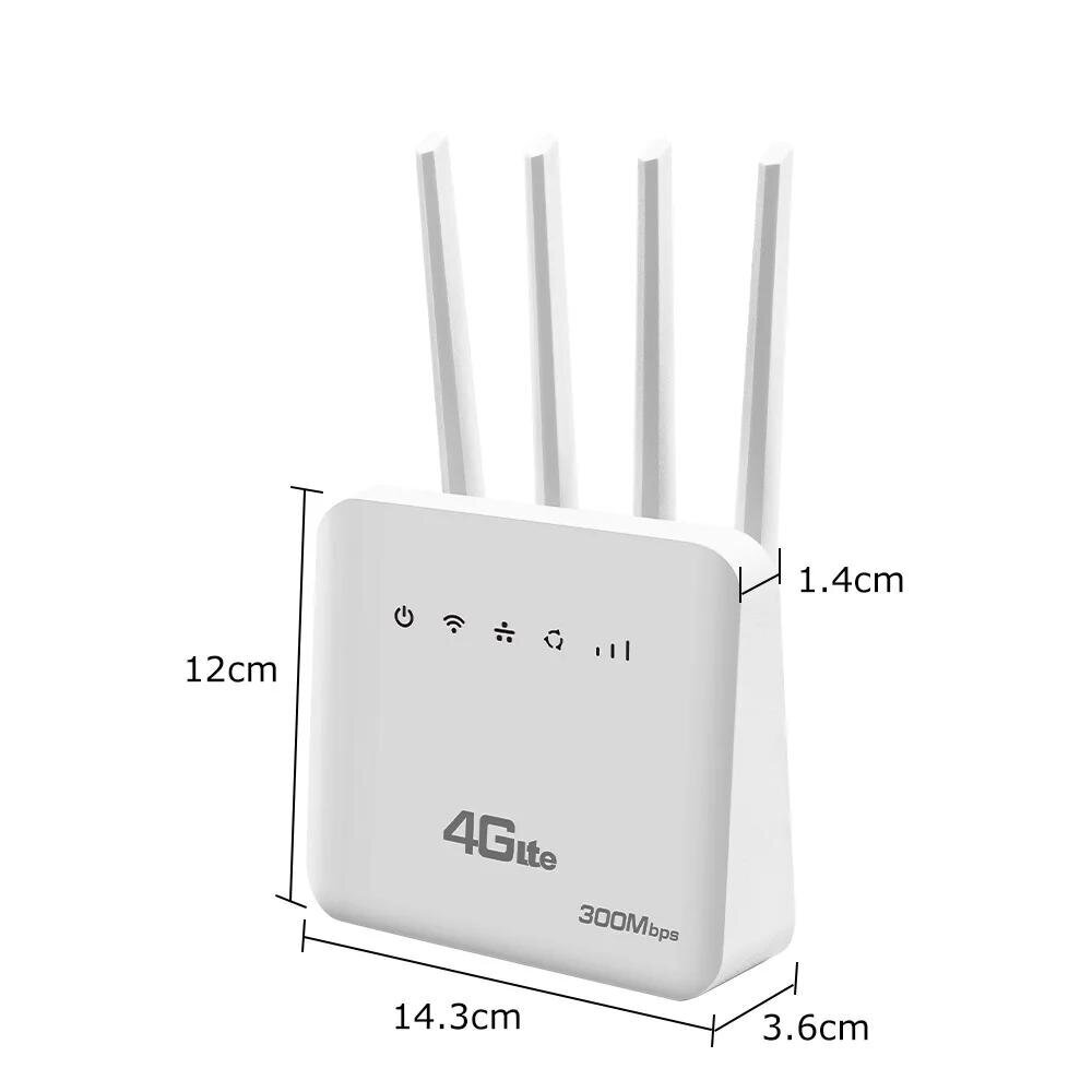 WiFi 6 LTE WiFi-reititin 4G SIM-korttipaikalla WiFi-modeemi 300Mbps neljän antennin tehostin tehosignaalin mobiili WiFi-reititin Eurooppaan hinta ja tiedot | Reitittimet ja modeemit | hobbyhall.fi