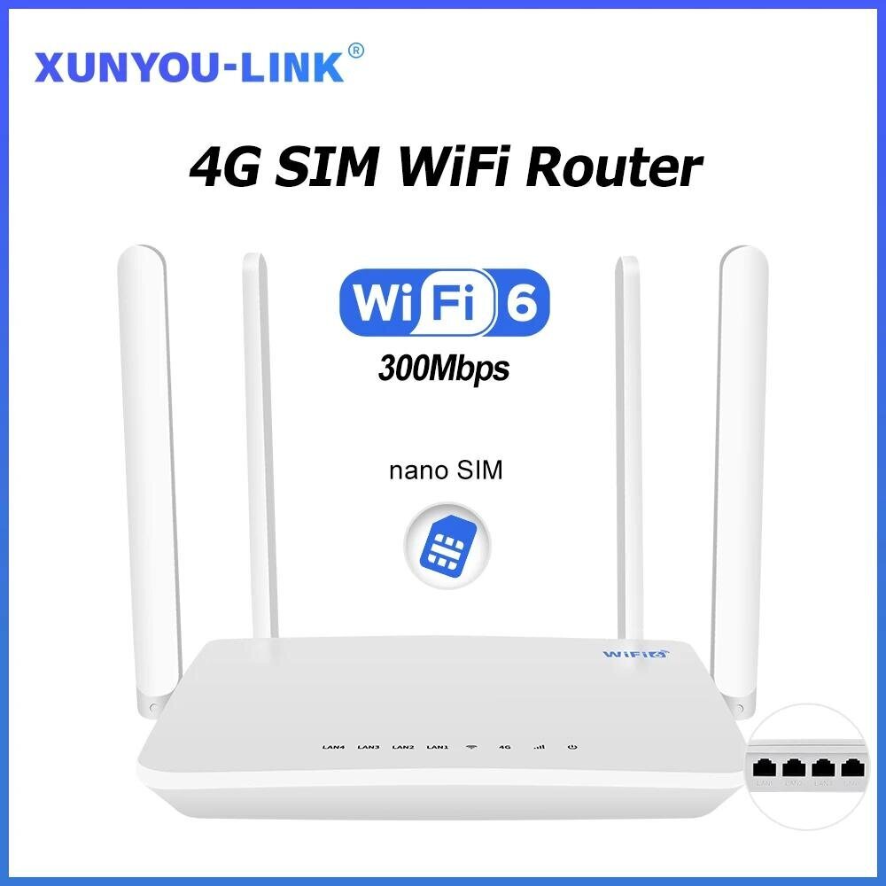 4G LTE WIFI -reititin SIM-korttipaikalla WiFi 6 Modeemi 300 Mbps USB Auton Wifi Vahvista neljä antenni 32 laiteliitäntää Eurooppaan hinta ja tiedot | Reitittimet ja modeemit | hobbyhall.fi