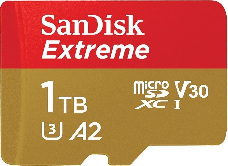 SanDisk Extreme MicroSDXC 1 TB (+ SD-sovitin) hinta ja tiedot | Kameran muistikortit | hobbyhall.fi