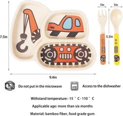 Lasten lautasetti bambusta taaperoiden lautaset astiasto astiasto Vauvan ruokinta roisketiivis jaettu hinta ja tiedot | Keittiökalusteiden lisätarvikkeet | hobbyhall.fi