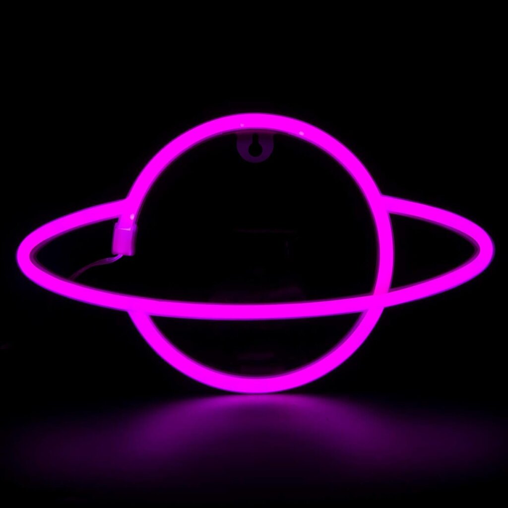 Neon Signs Planet Lights makuuhuoneen seinäsisustukseen Paristo ja USB-virralla toimiva esteettinen led-neonvalo hinta ja tiedot | Keittiökalusteiden lisätarvikkeet | hobbyhall.fi