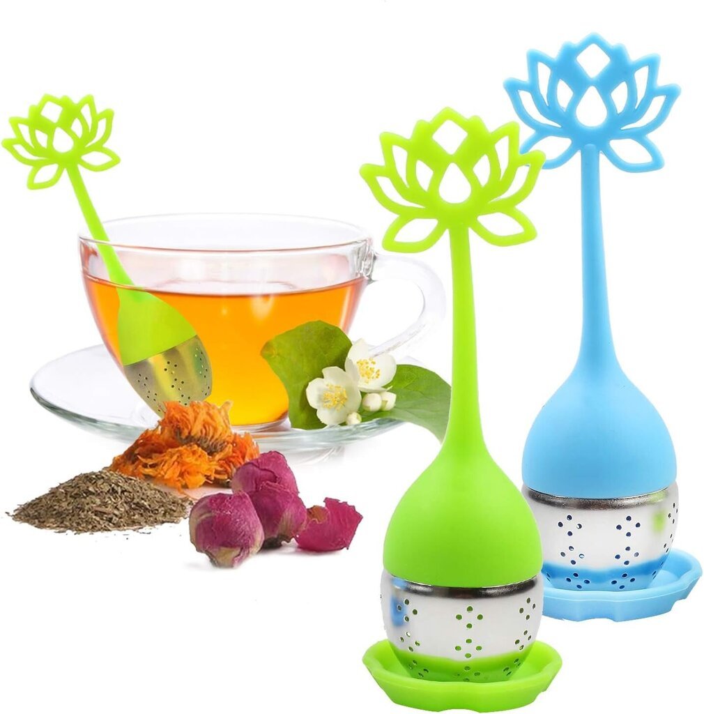 Tea Infuser Filter 2 Pack ruostumattomasta teräksestä valmistettu teepallo - Loose Tea Steeper Mesh Teekuppisuodatin hinta ja tiedot | Keittiökalusteiden lisätarvikkeet | hobbyhall.fi