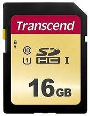 MEMORY SDHC 16GB UHS-I/C10 TS16GSDC500S TRANSCEND hinta ja tiedot | Kameran muistikortit | hobbyhall.fi