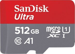 SanDisk Ultra -muistikortti 512 Gt: n MicroSDHC-luokka 10 UHS hinta ja tiedot | Kameran muistikortit | hobbyhall.fi
