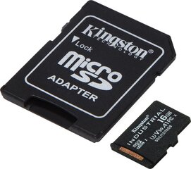 Kingston 16GB microSDHC hinta ja tiedot | Kingston Puhelimet, älylaitteet ja kamerat | hobbyhall.fi