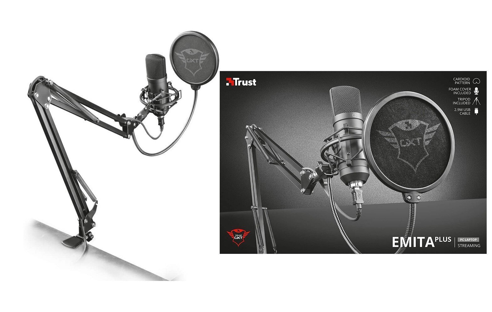 Trust Emita Plus Mikrofoni 22400 hinta ja tiedot | Mikrofonit | hobbyhall.fi