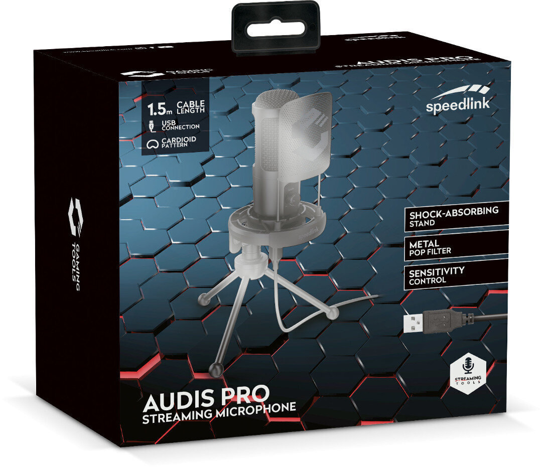 SpeedlinkAudis Pro pöytämikrofoni : SL-800013-BK hinta ja tiedot | Mikrofonit | hobbyhall.fi