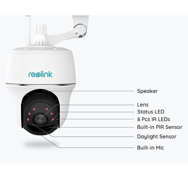 Reolink WiFi Camera Argus Pt Dome, 2 MP, hinta ja tiedot | Valvontakamerat | hobbyhall.fi