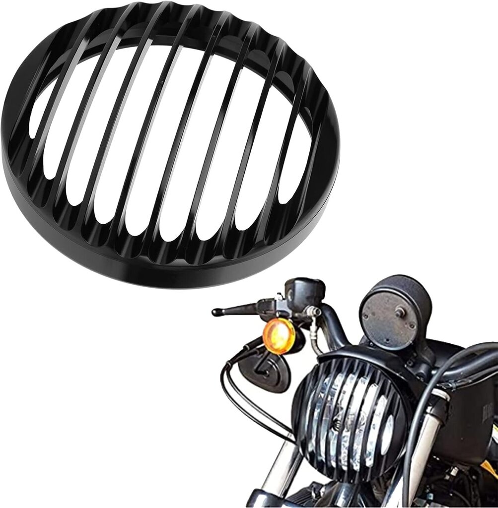 Moottoripyörän ajovalojen säleikön suojus 5 3/4 alumiininen ajovalojen säleikkö Harley Sportster XL 883 1200 2004-2014 musta hinta ja tiedot | Moottoripyörien lisätarvikkeet | hobbyhall.fi