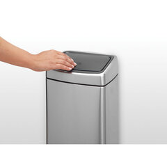 Brabantia Touch Bin roska-astia 10L, seinäkiinnitys, Matt Steel Fingerprint Proof hinta ja tiedot | Roska-astiat | hobbyhall.fi