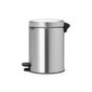 Brabantia NewIcon Poljinroska-astia 5L, Matt Steel hinta ja tiedot | Roska-astiat | hobbyhall.fi