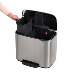 Brabantia Bo Poljinroska-astia 11 + 23L, Matt Steel Fingerprint Proof hinta ja tiedot | Roska-astiat | hobbyhall.fi