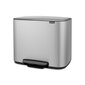 Brabantia Bo Poljinroska-astia 11 + 23L, Matt Steel Fingerprint Proof hinta ja tiedot | Roska-astiat | hobbyhall.fi