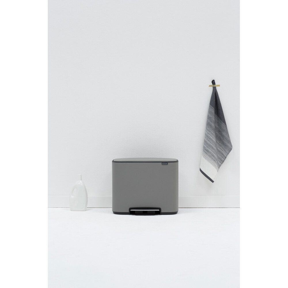 Brabantia Bo Poljinroska-astia 11 + 23L, Mineral Concrete Grey hinta ja tiedot | Roska-astiat | hobbyhall.fi