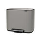 Brabantia Bo Poljinroska-astia 11 + 23L, Mineral Concrete Grey hinta ja tiedot | Roska-astiat | hobbyhall.fi