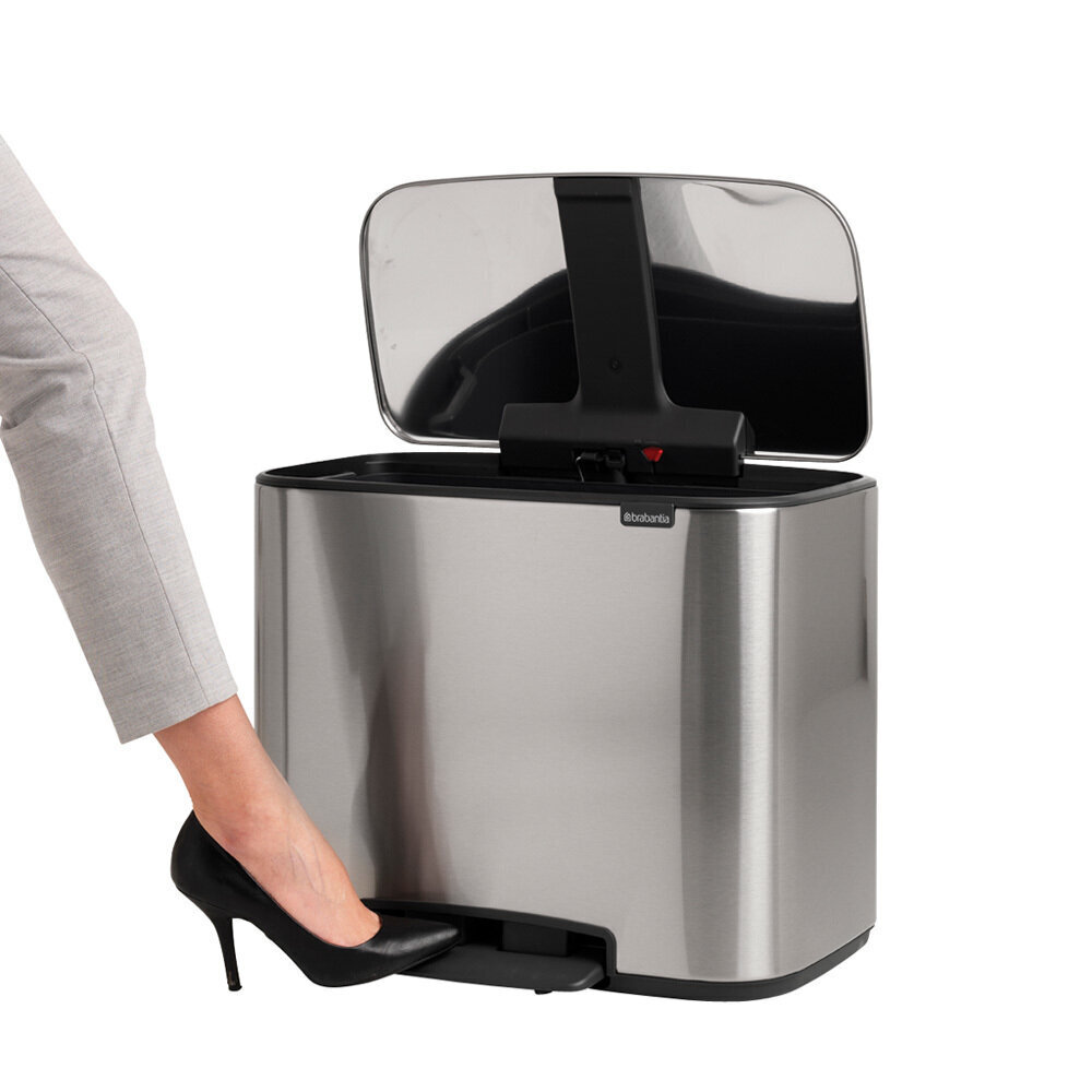 Brabantia Bo Poljinroska-astia 3 x 11L, Matt Steel Fingerprint Proof hinta ja tiedot | Roska-astiat | hobbyhall.fi