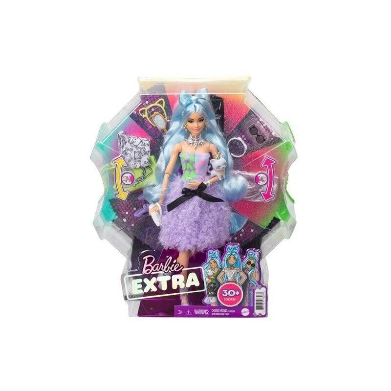 Mattel Barbie Extra: Siniset hiukset Deluxe-nukke lisävarusteilla (GYJ69) hinta ja tiedot | Tyttöjen lelut | hobbyhall.fi