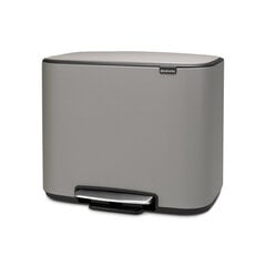 Brabantia Bo Poljinroska-astia 3 x 11L, Mineral Concrete Grey hinta ja tiedot | Roska-astiat | hobbyhall.fi