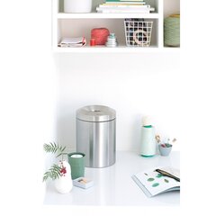 Brabantia Paperiroska-astia 7L, palamaton, Brilliant Steel hinta ja tiedot | Roska-astiat | hobbyhall.fi