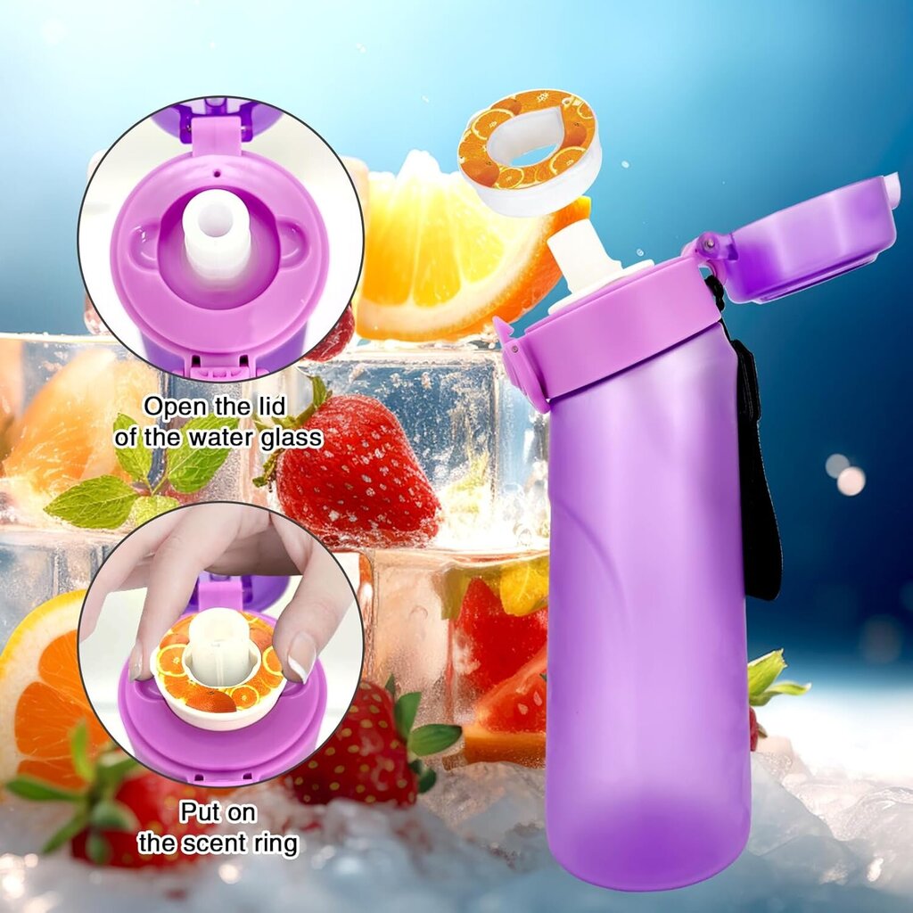 Air Water Up -pullo, 750 ml:n tuoksuvesipullo ilmaveden makutyynyllä, vuotamaton urheiluvesikuppi hinta ja tiedot | Vesiautomaatit | hobbyhall.fi