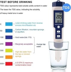 in 1 digitaalinen mittari TDS / EC / PH / suolaisuus / lämpötila hinta ja tiedot | Vesiautomaatit | hobbyhall.fi