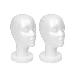 TG White foam mannekiinipään näyttö, styroksiperuukin pää (2 kpl) hinta ja tiedot | Hiustarvikkeet | hobbyhall.fi