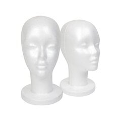 TG White foam mannekiinipään näyttö, styroksiperuukin pää (2 kpl) hinta ja tiedot | Hiustarvikkeet | hobbyhall.fi