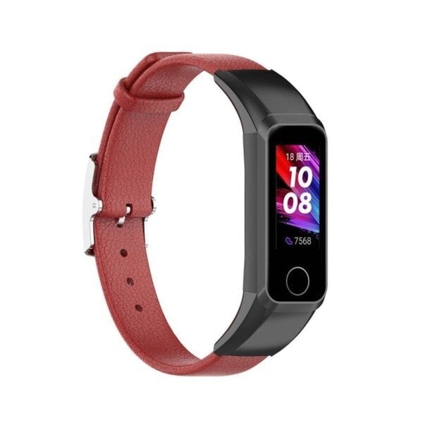 Honor Band 5i aito nahkainen kellonauha - Punainen Red hinta ja tiedot | Älykellojen ja aktiivisuusrannekkeiden lisätarvikkeet | hobbyhall.fi