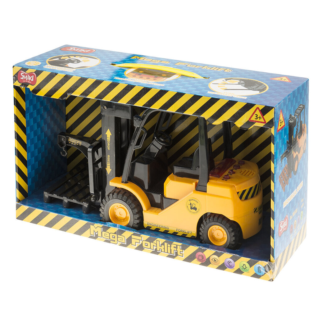 Smiki Mega Forklift nosturi äänillä ja valoilla, 39 cm hinta ja tiedot | Poikien lelut | hobbyhall.fi