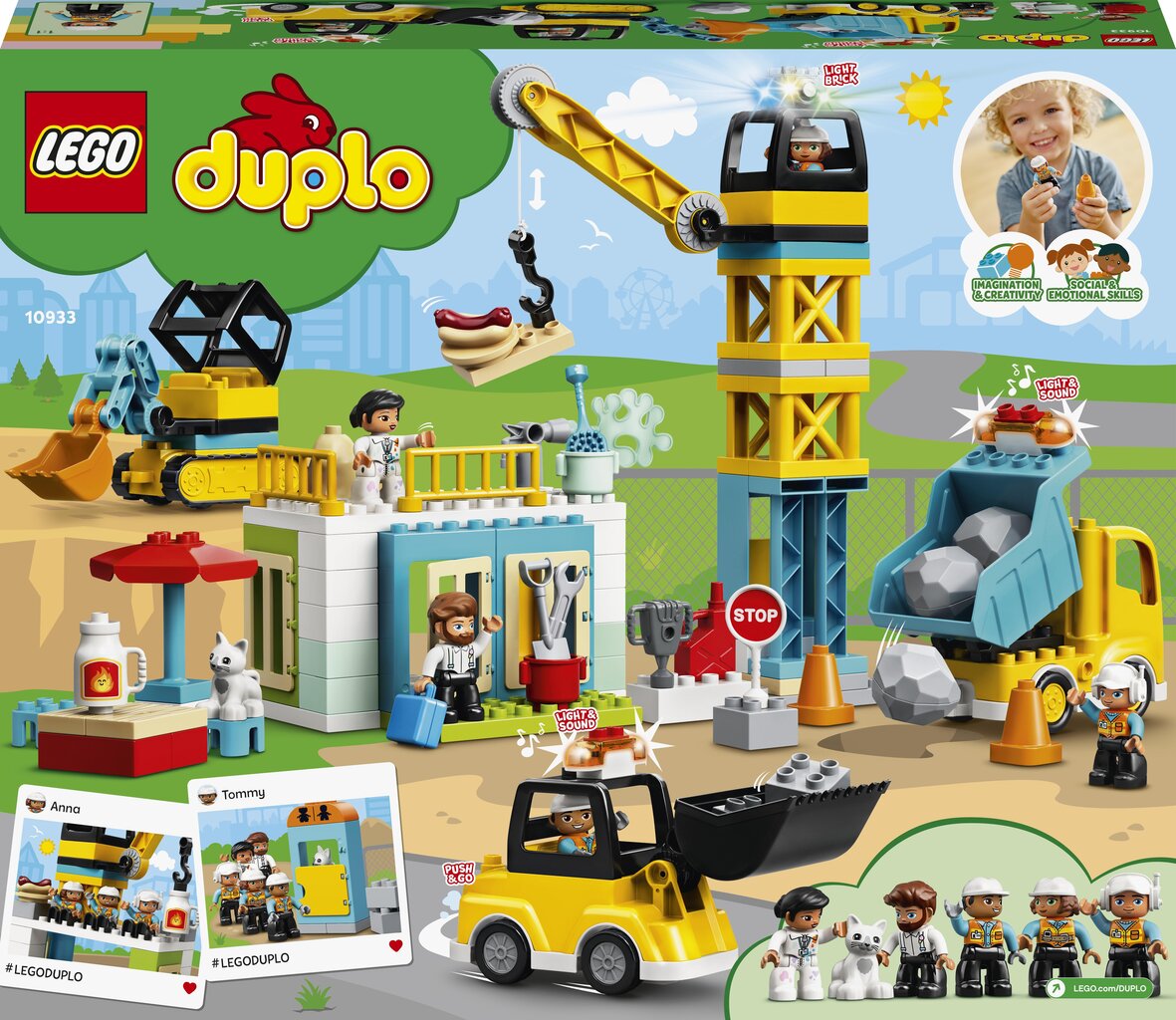 10933 LEGO® DUPLO Torninosturi ja rakennustyömaa hinta ja tiedot | LEGOT ja rakennuslelut | hobbyhall.fi