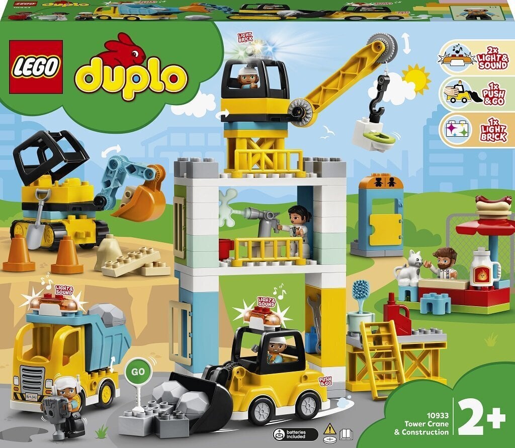 10933 LEGO® DUPLO Torninosturi ja rakennustyömaa hinta ja tiedot | LEGOT ja rakennuslelut | hobbyhall.fi