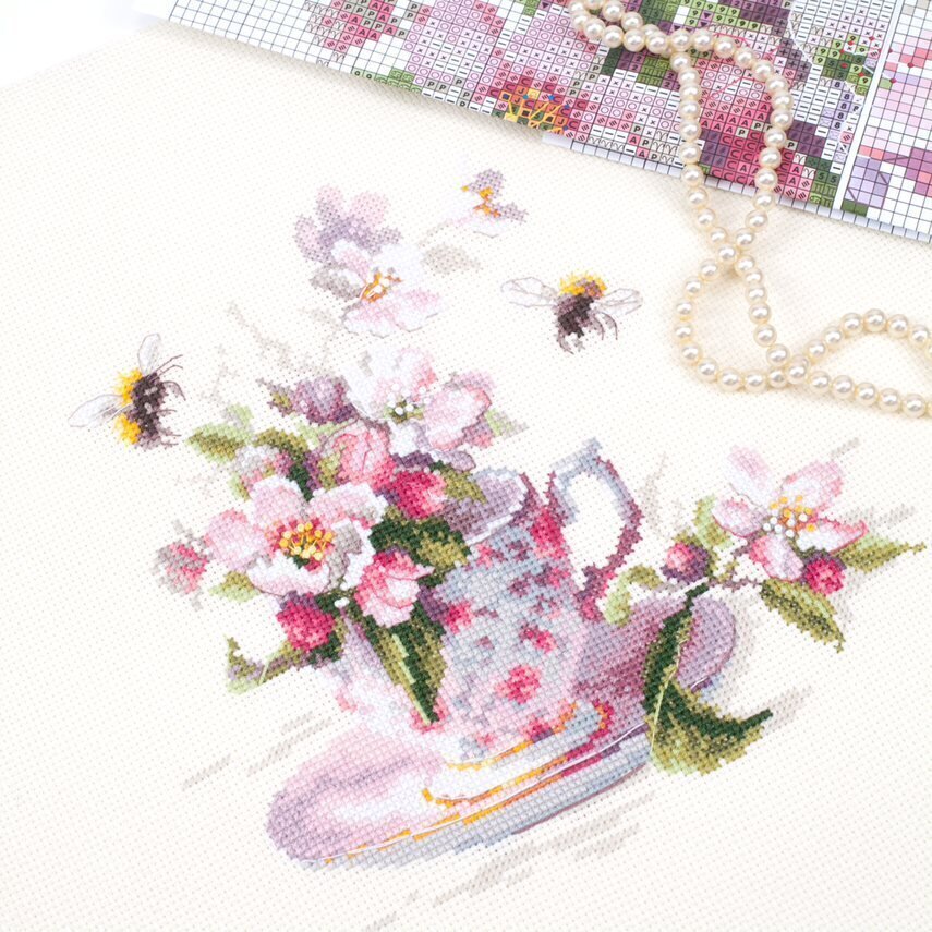 Ristipistopakkaukset Magic Needle "Cup and Apple Blossom" 120-041 hinta ja tiedot | Kirjontatarvikkeet | hobbyhall.fi